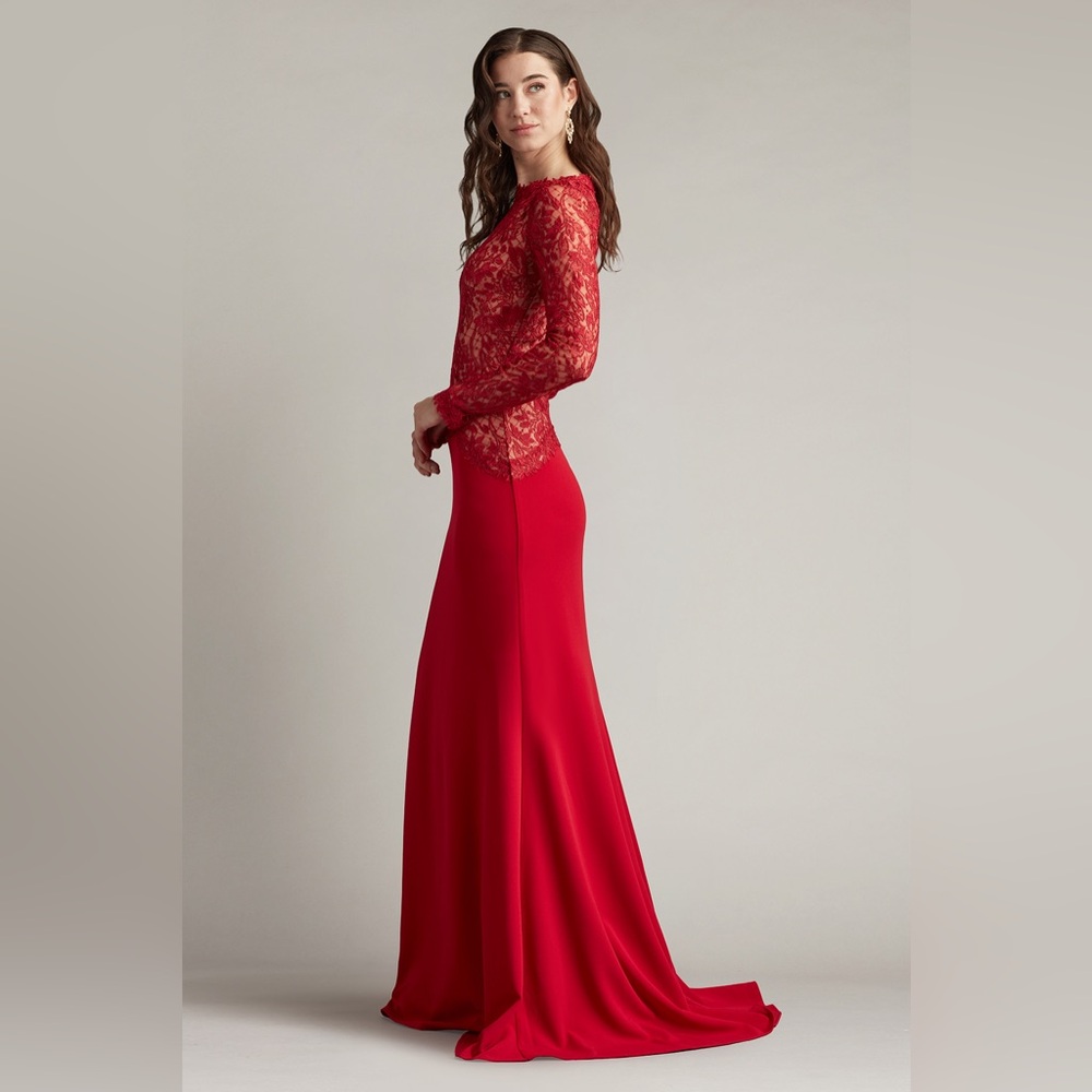 TADASHI SHOJI - SORRELL EMBROIDERED CREPE GOWN - Picture 4 of 6